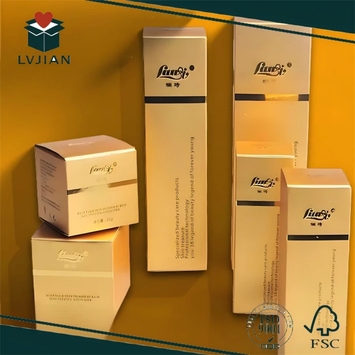 Golden Cardboard Box For Cosmetics